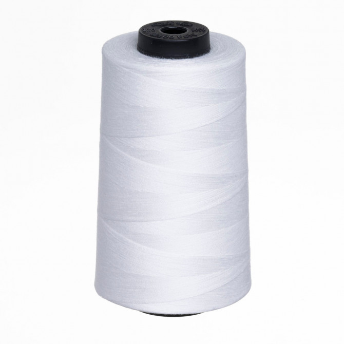 Sewing thread, 100% polyester, N120, 5000m/cone, (1031) super white